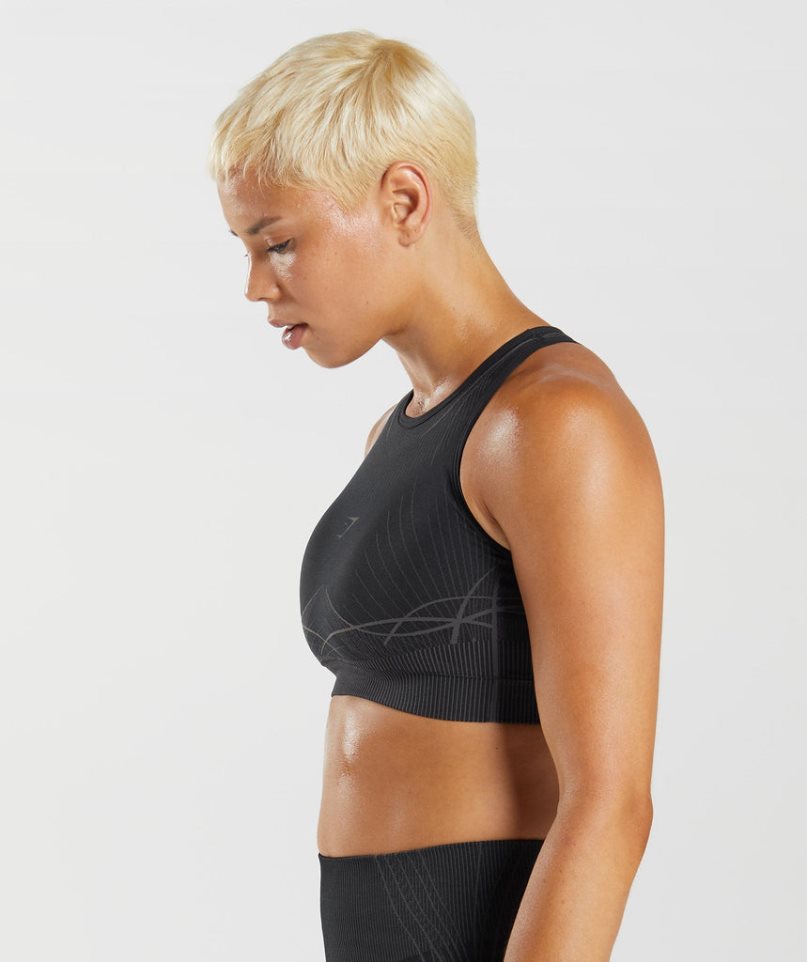 Women's Gymshark Apex Seamless Sports Bra Black | NZ 8HSGDX